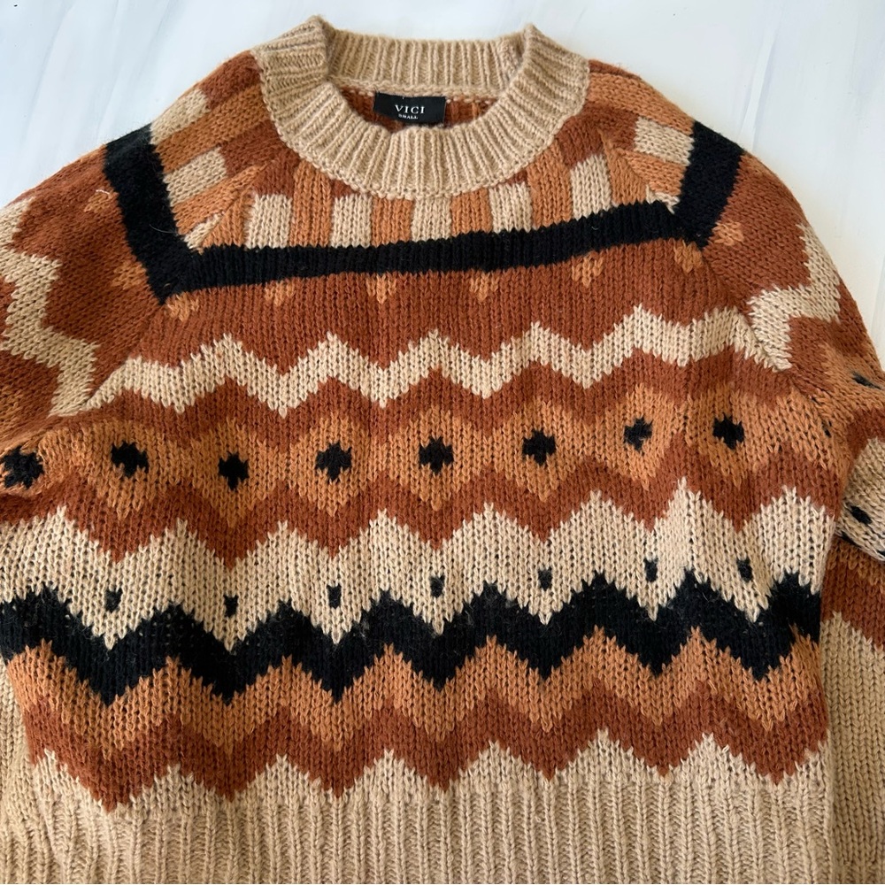 Vici Brown and Black Sweater